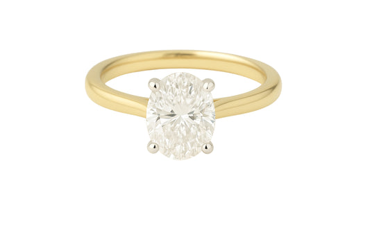 14k Yellow Gold Oval Diamond Engagement Ring