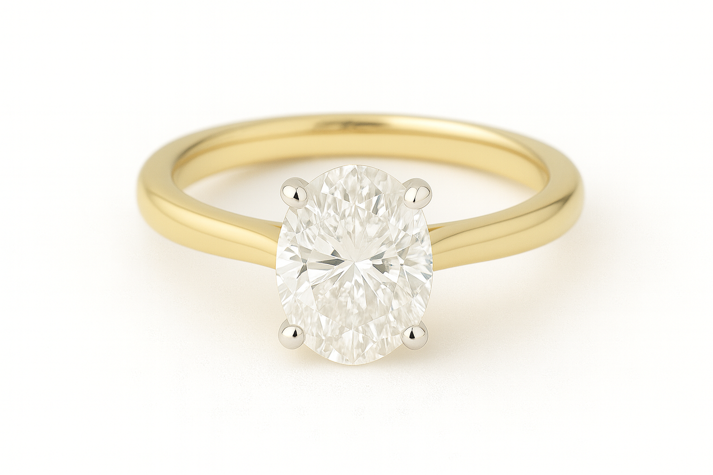 14k Yellow Gold Oval Diamond Engagement Ring
