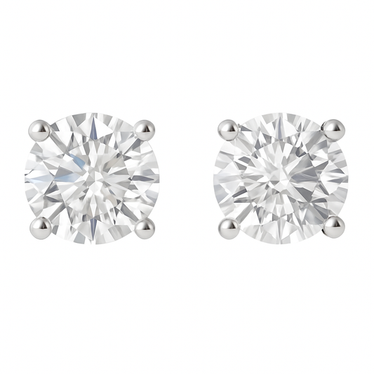 14k White Gold Diamond Stud Earrings