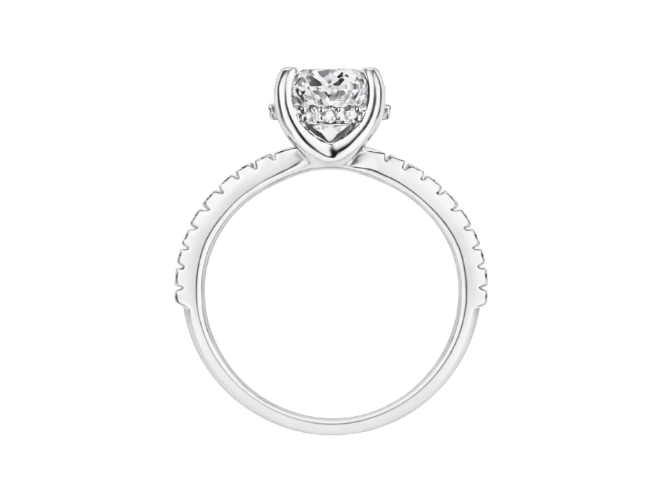 14k White Gold Oval Diamond Engagement Ring