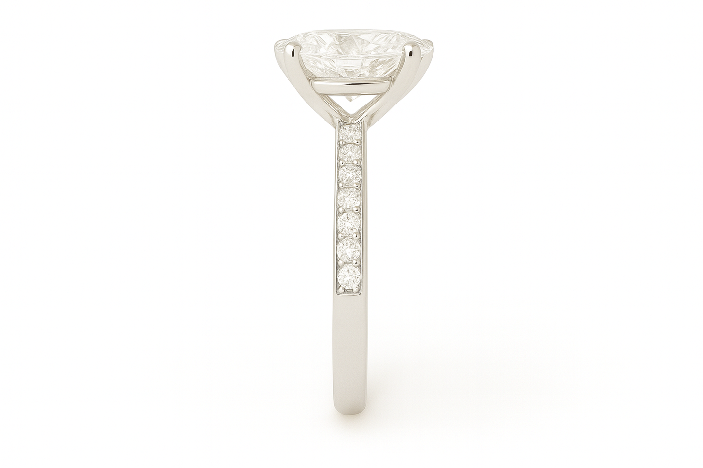 14k White Gold Oval Engagement Ring