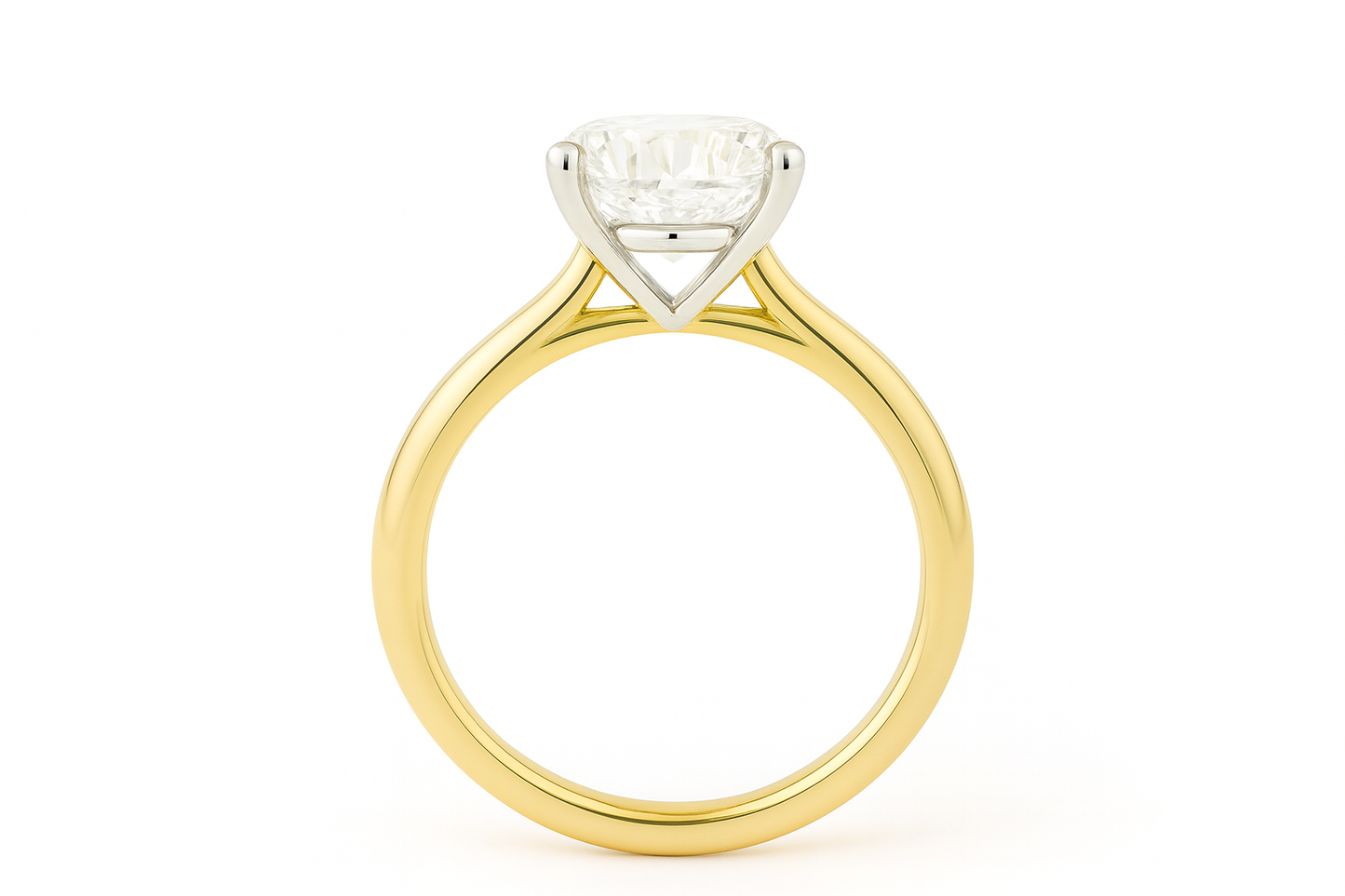 14k Yellow Gold Oval Diamond Engagement Ring