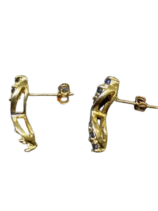 10k Sapphire and Diamond Earrings