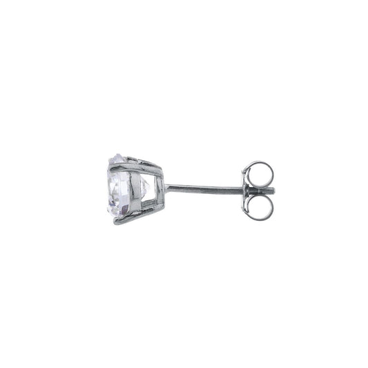 14k White Gold Diamond Stud Earring