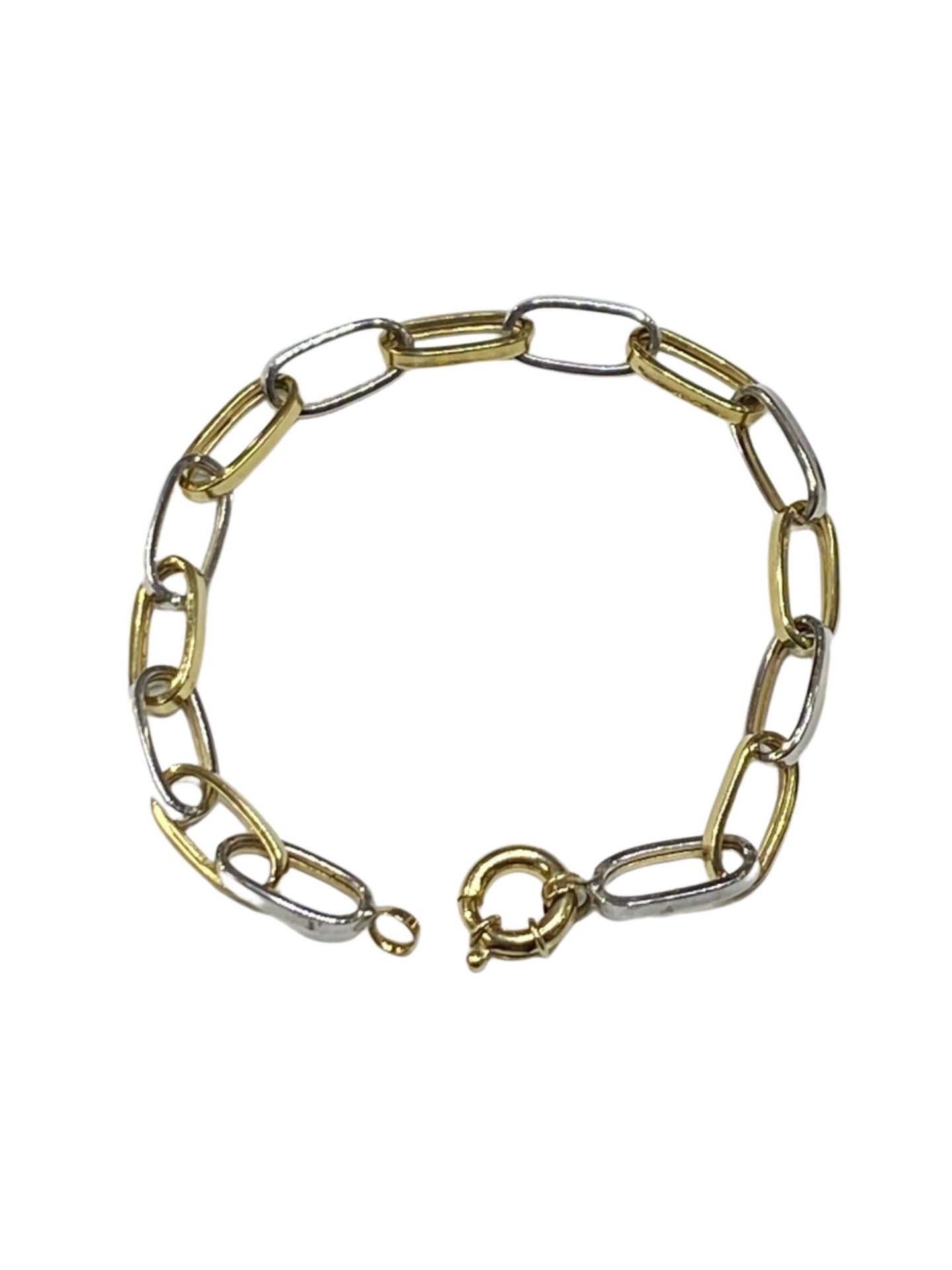 10k Round Two Tone Bracelet