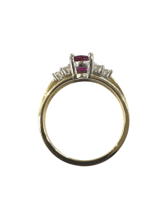 14k Yellow Gold Genuine Ruby Ring