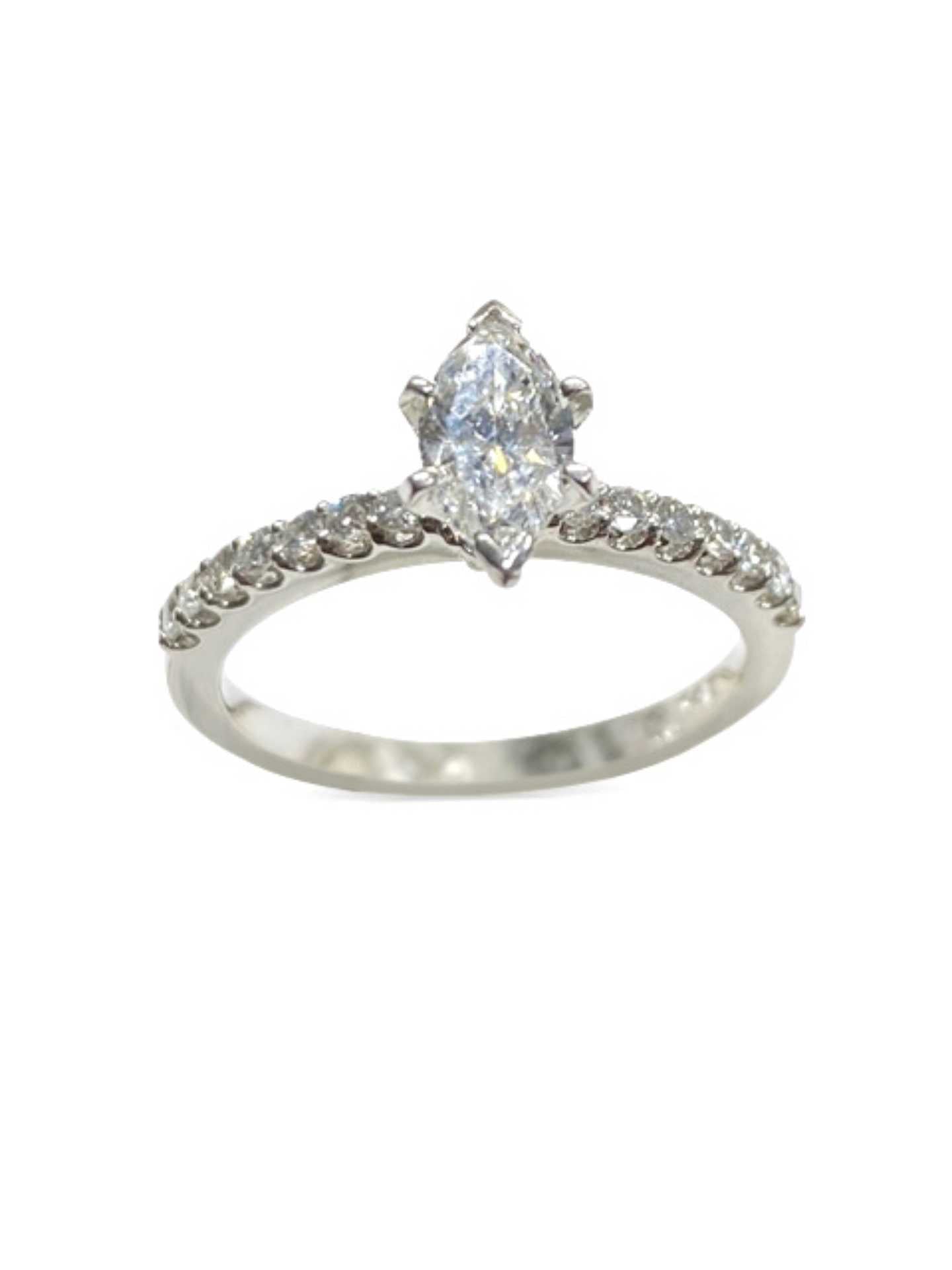 14k Marquise Cut Diamond Engagement Ring