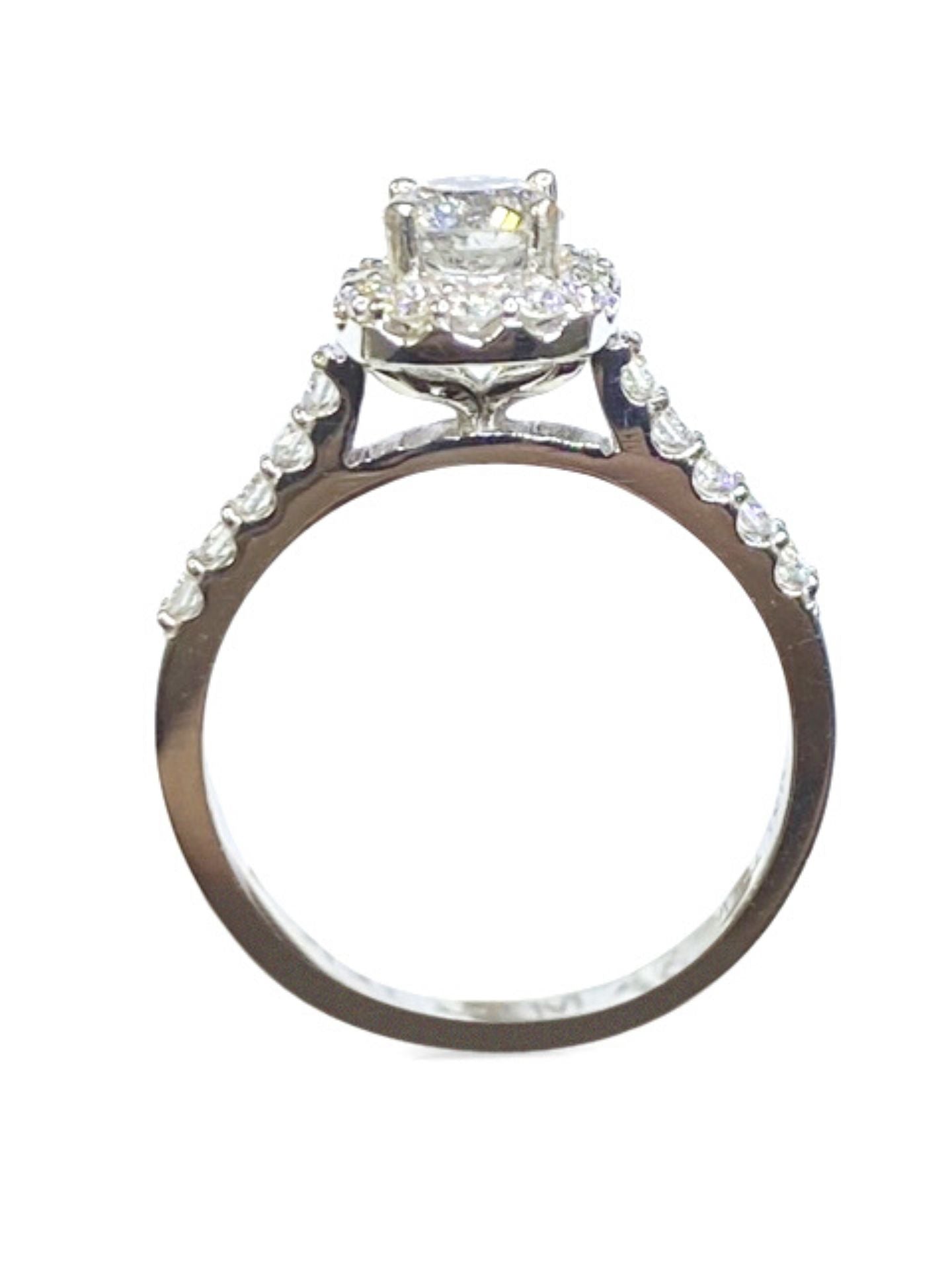14k Multi Diamond Halo Engagement Ring