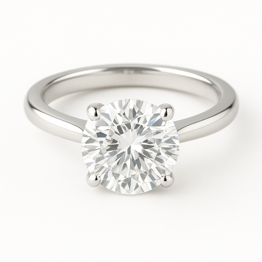 14k White Gold Single Solitaire Engagement Ring