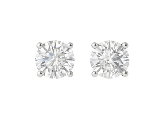 14k White Gold Diamond Stud Earrings