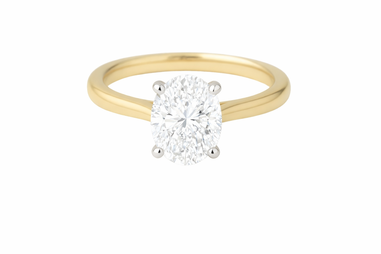 14k Yellow Gold Oval Diamond Engagement Ring