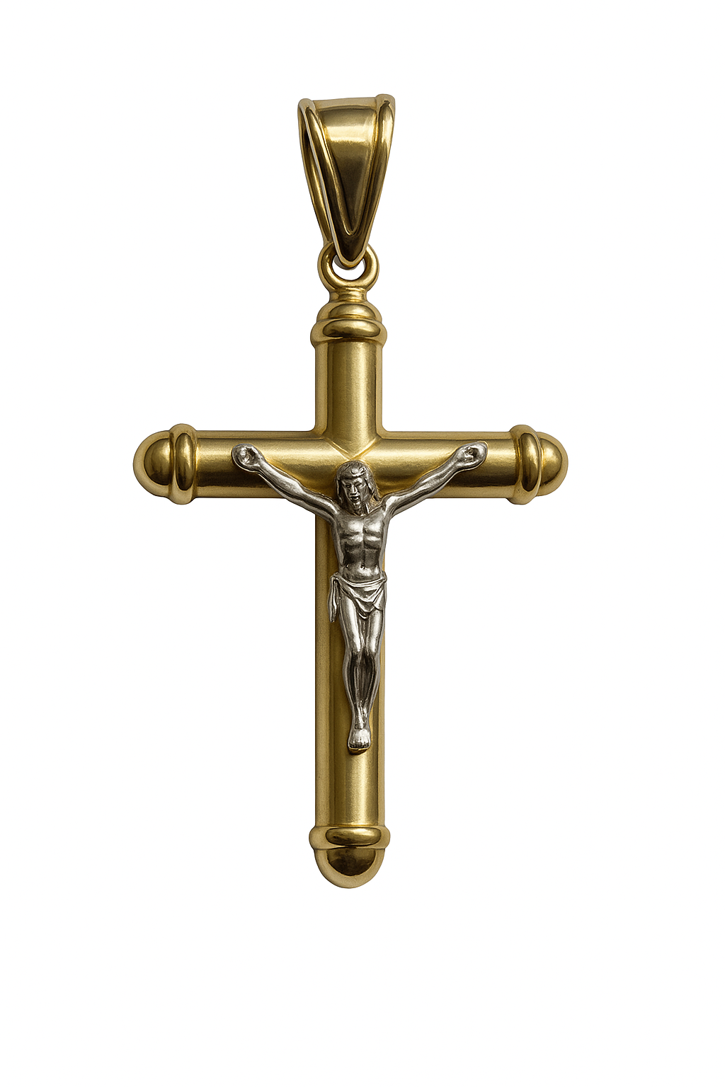 10k Two Tone Gold Cross