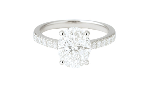 14k White Gold Oval Diamond Engagement Ring