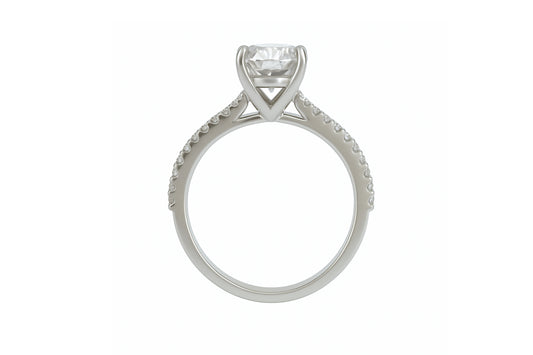 14k White Gold Oval Engagement Ring