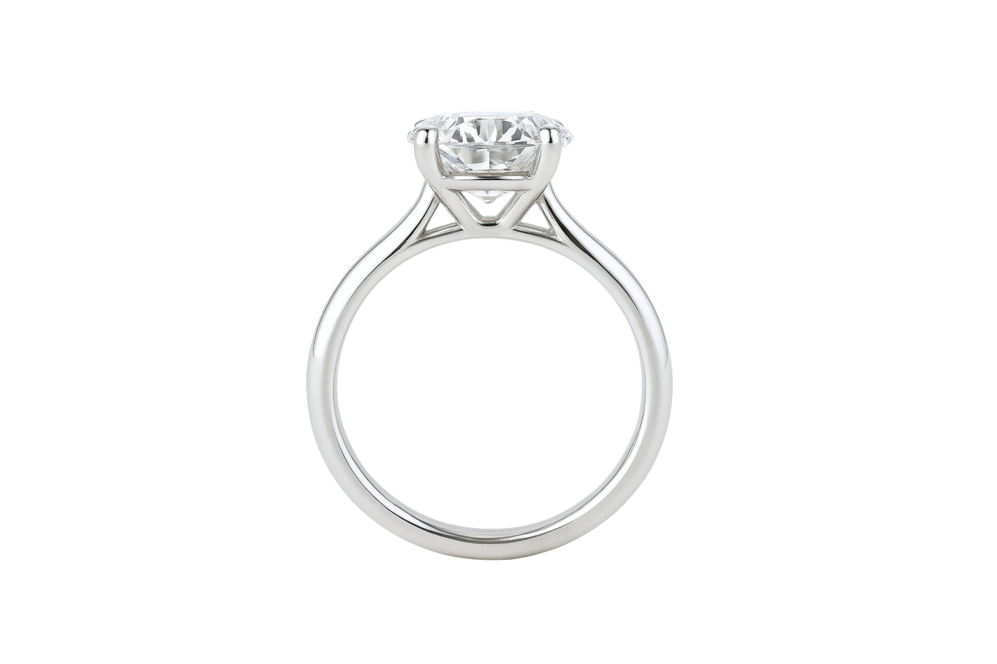 14k White Gold Round Solitaire Diamond Engagement Ring