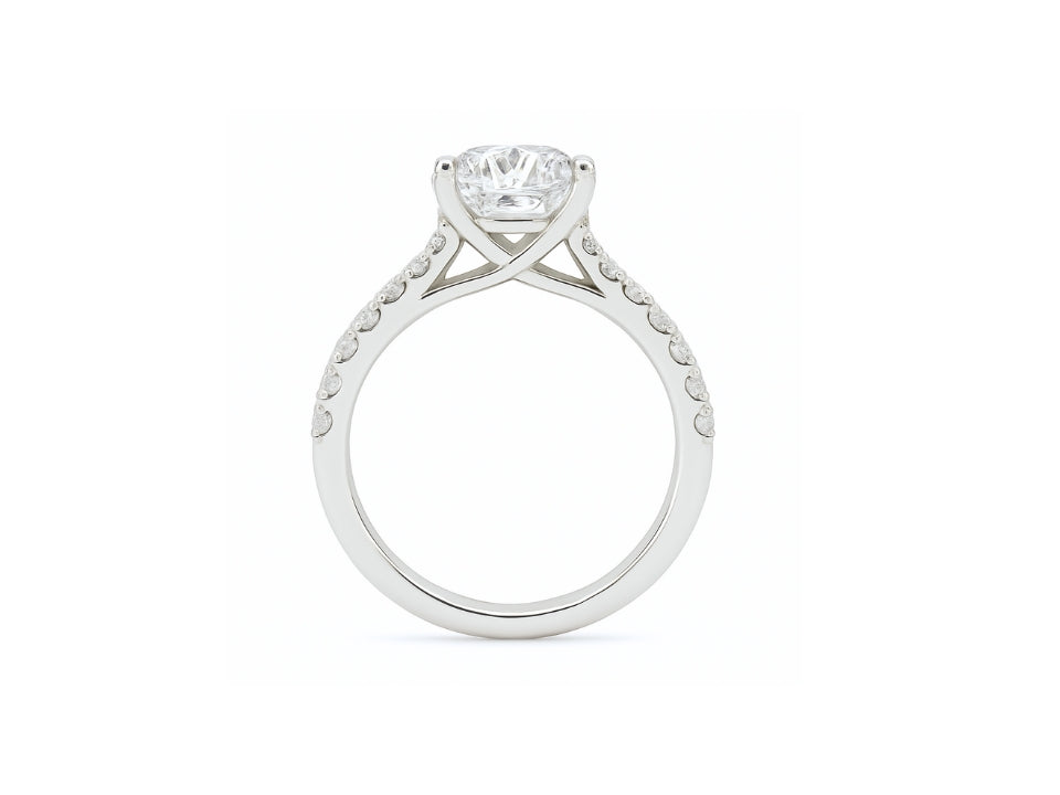 14k White Gold Round Diamond Engagement Ring