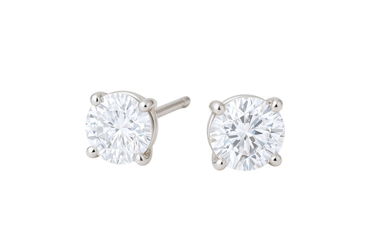 14k White Gold Diamond Stud Earrings