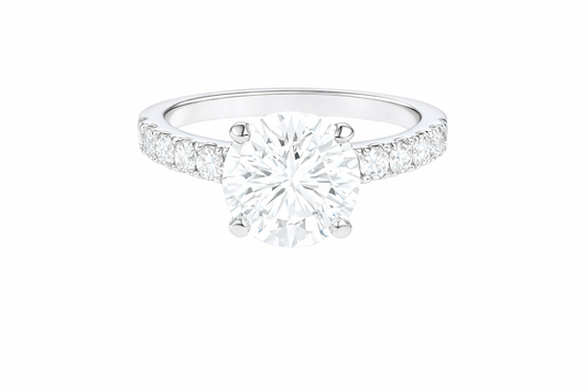 14k White Gold Round Diamond Engagement Ring