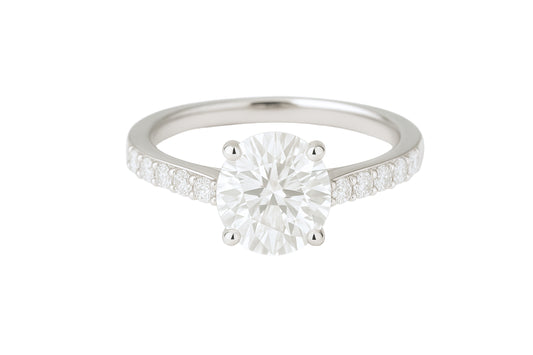 14k White Gold Round Diamond Engagement Ring