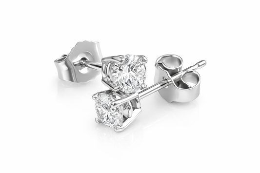14k White Gold Diamond Stud Earrings
