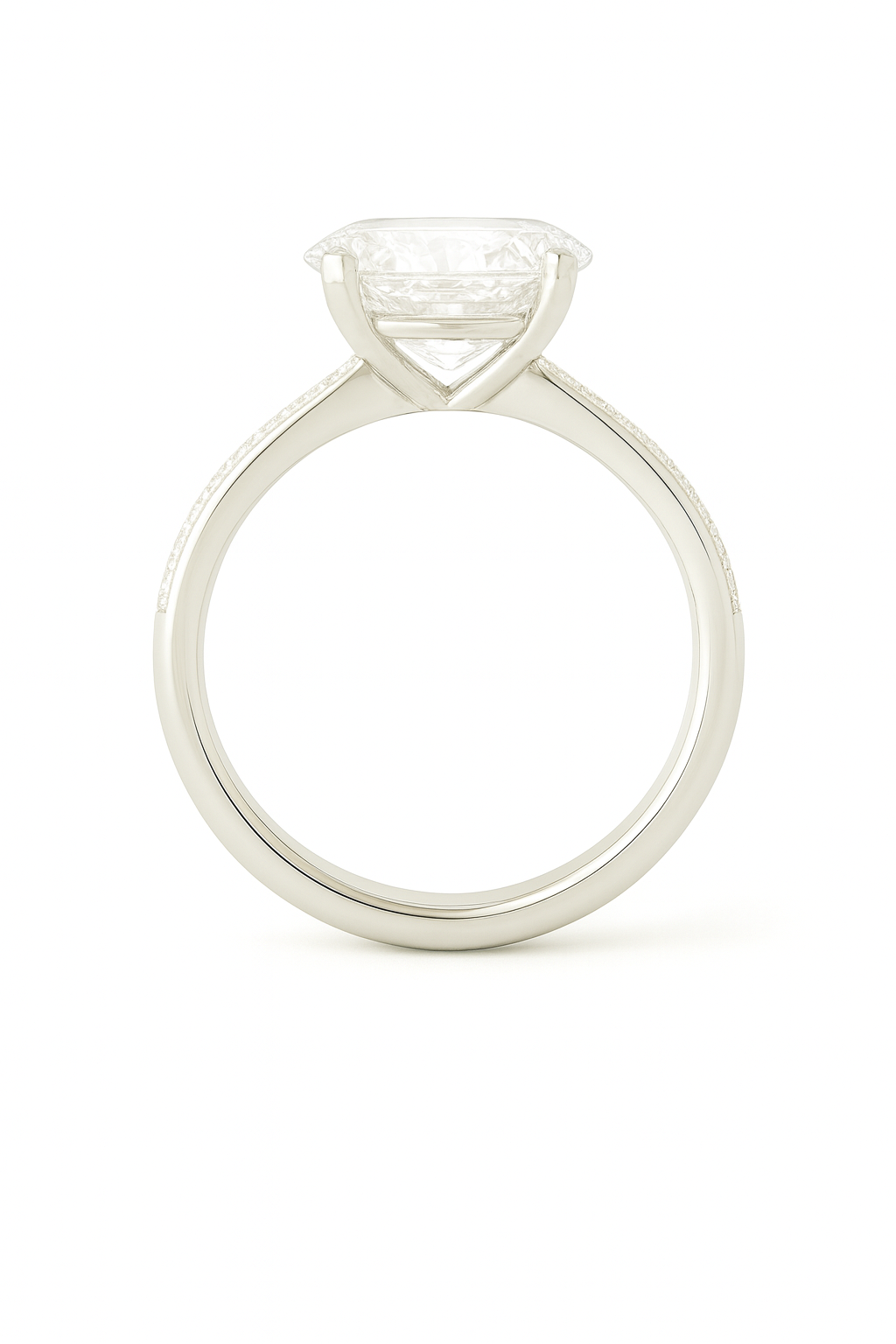 14k White Gold Oval Engagement Ring