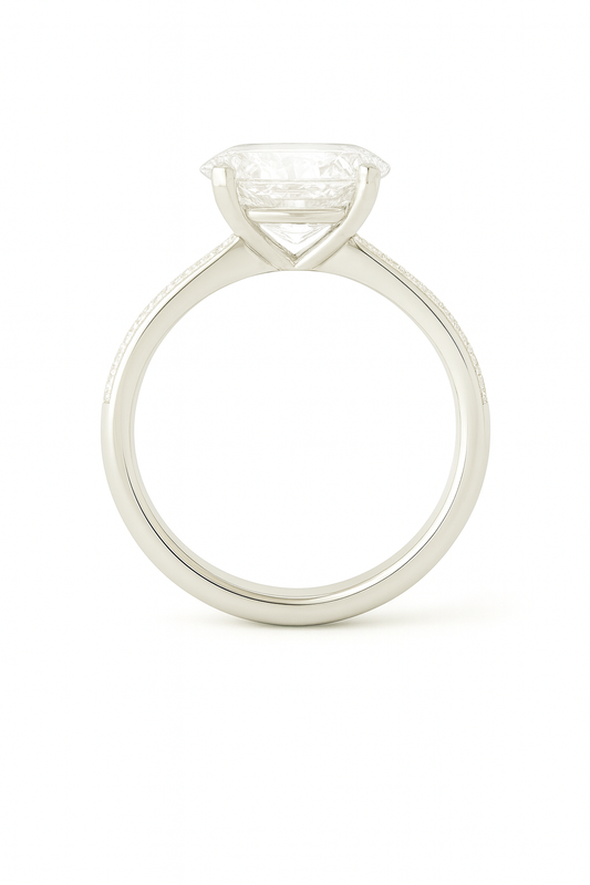 14k White Gold Oval Engagement Ring