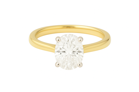 14k Yellow Gold Oval Diamond Engagement Ring