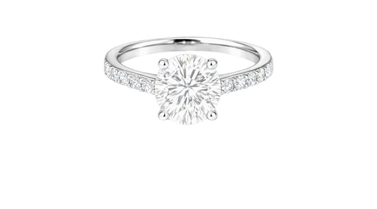 14k White Gold Round Diamond Engagement Ring