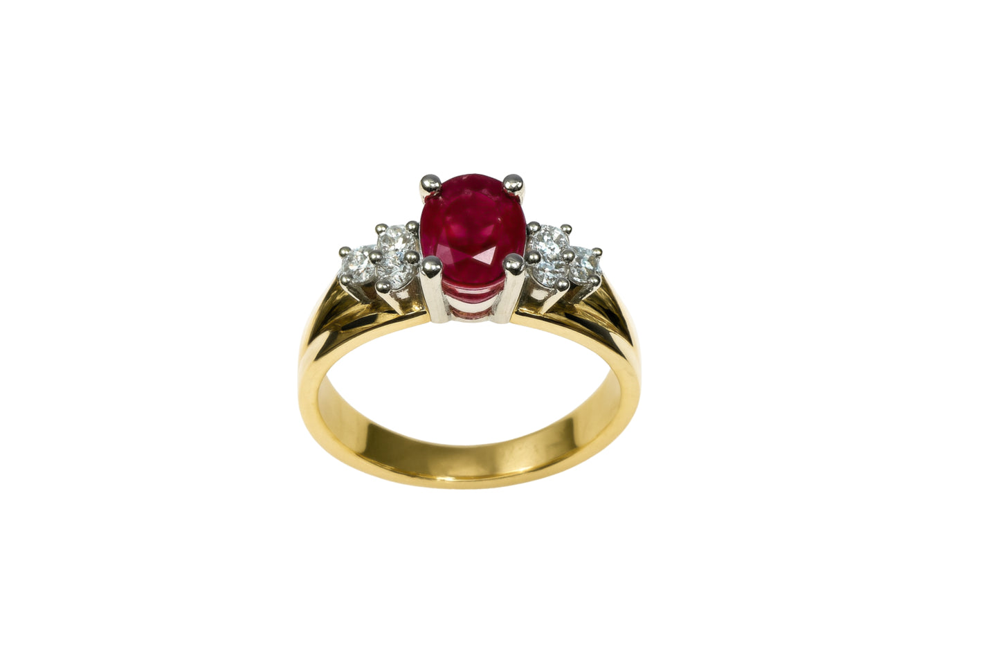 14k Yellow Gold Genuine Ruby Ring