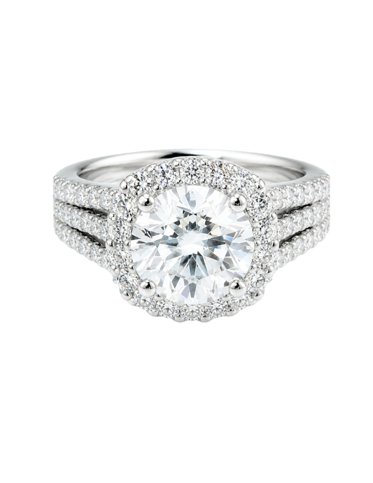14k White Gold Round Halo Diamond Engagement Ring