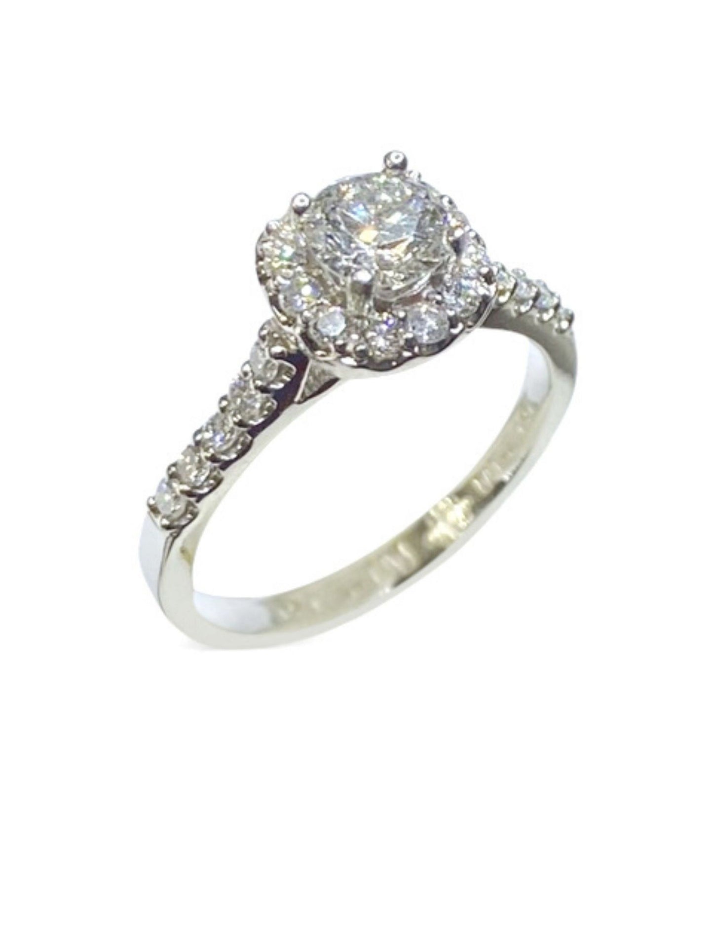 14k Multi Diamond Halo Engagement Ring