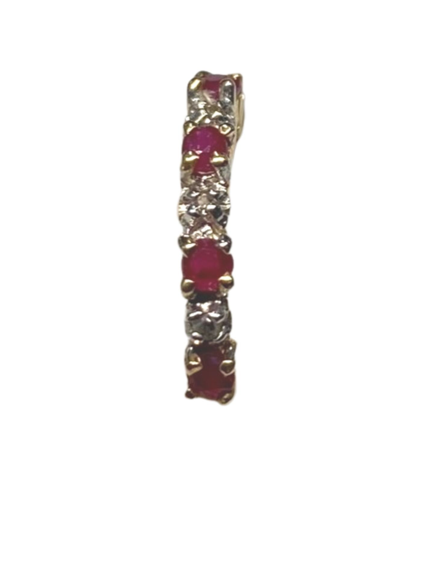 10k Yellow Gold Ruby and Diamond Earrings
