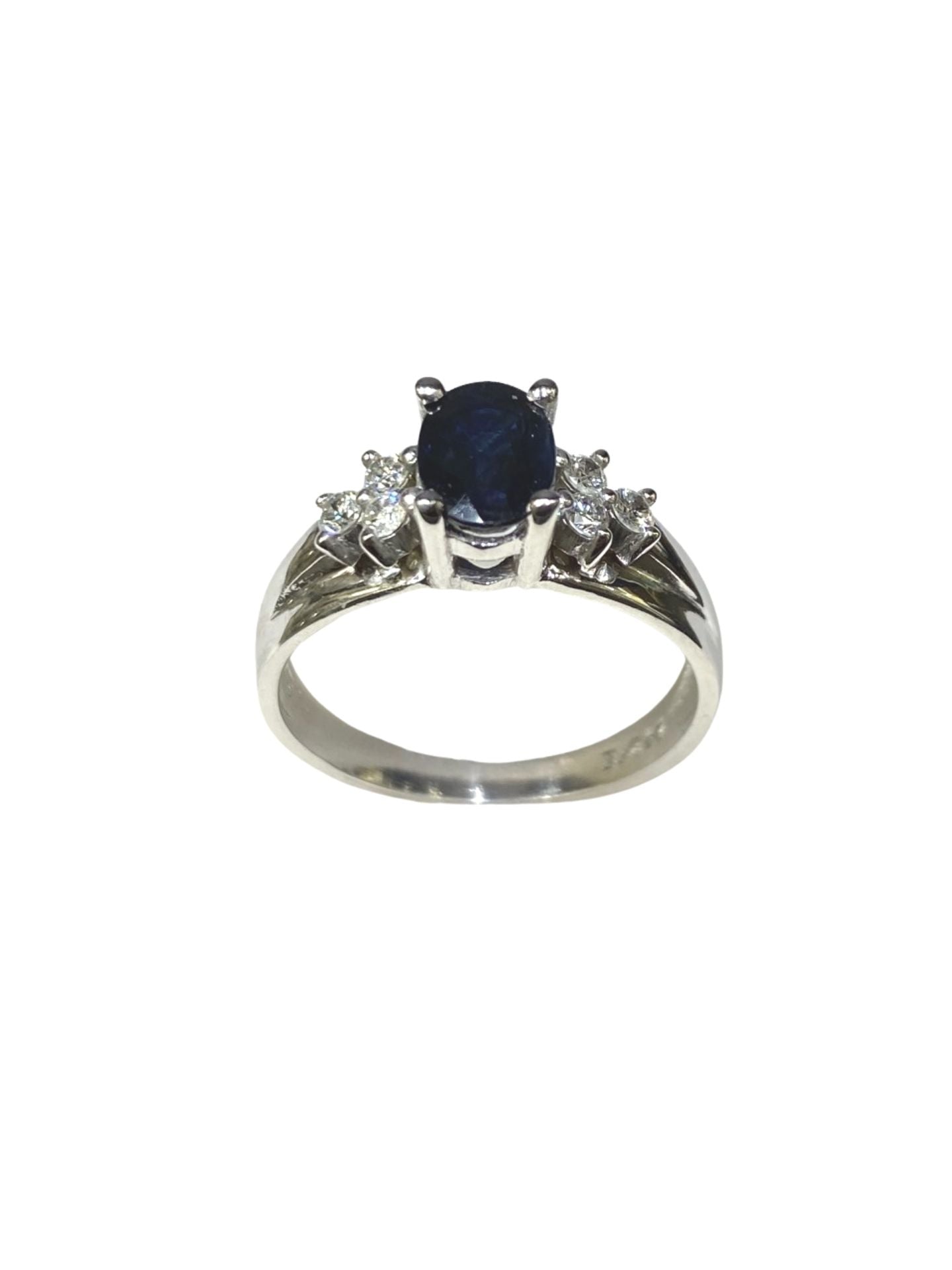 14k White Gold Genuine Sapphire Ring