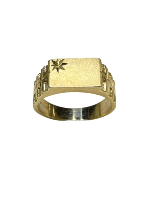 10k Yellow gold Star Design Men's Ring
