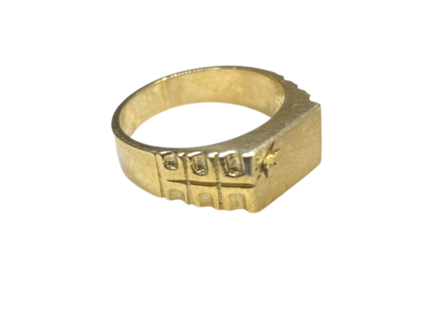 10k Yellow gold Star Design Men's Ring