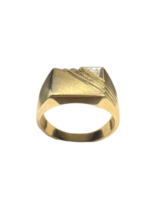 10k Yellow Gold Men's Diamond Ring