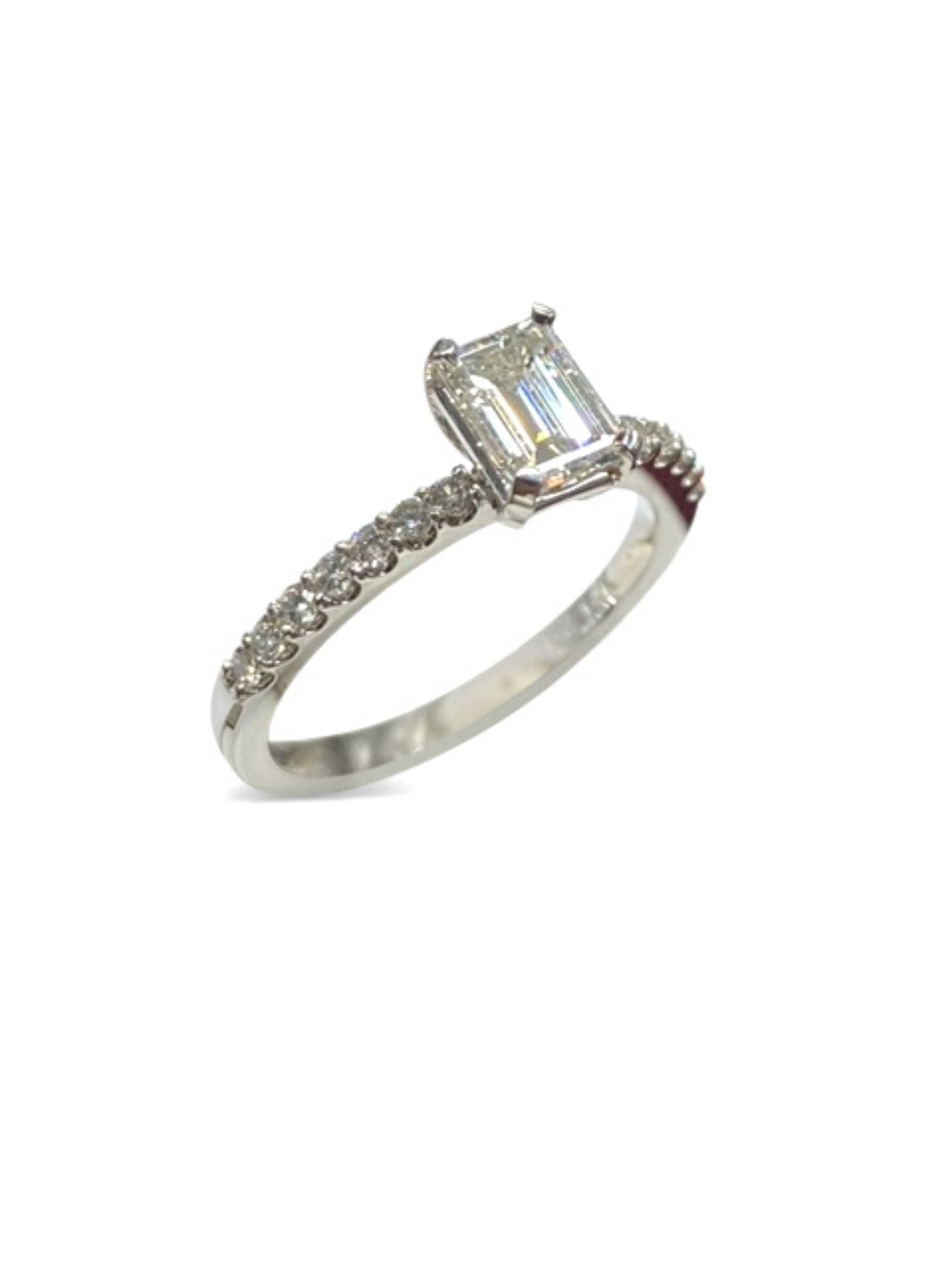 14k Emerald Cut Diamond Engagement Ring