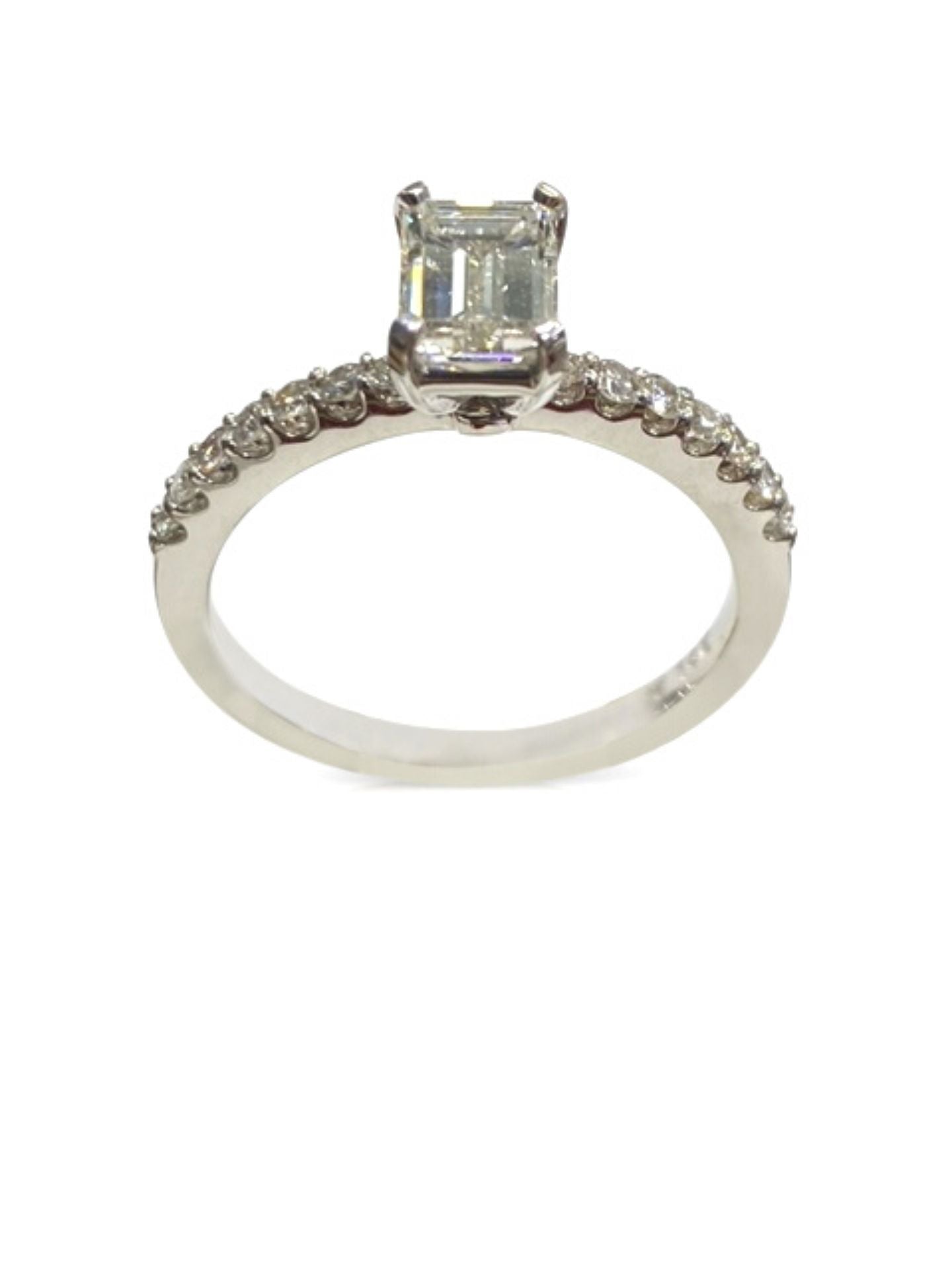 14k Emerald Cut Diamond Engagement Ring